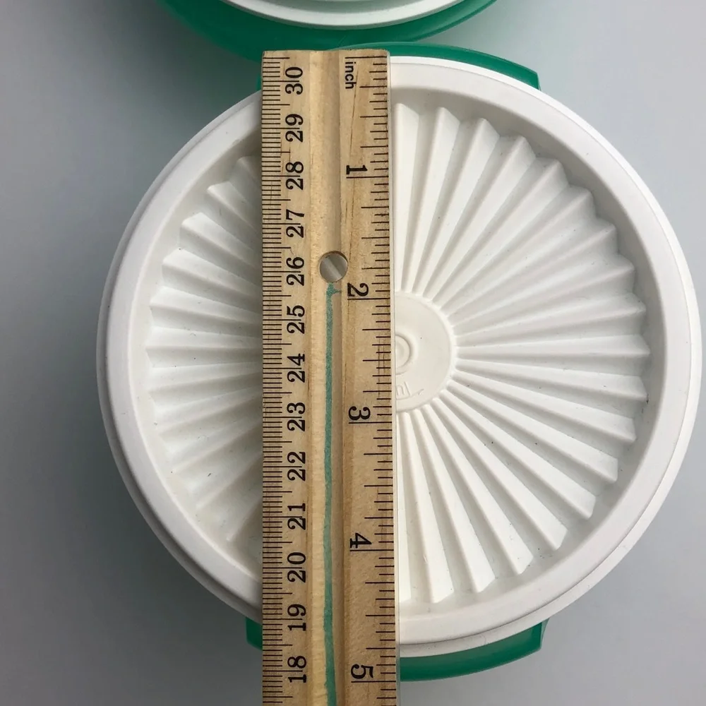 Tupperware Servalier Green and White Stackable Bowls